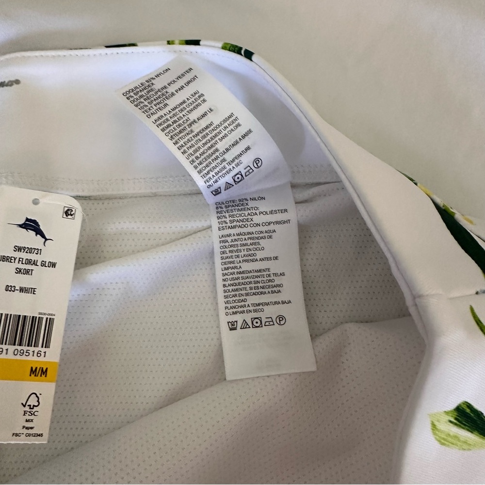 NEW Tommy Bahama Floral Mini Skirt Skort in White, Green and Blue. Medium. Golf - Picture 7 of 12